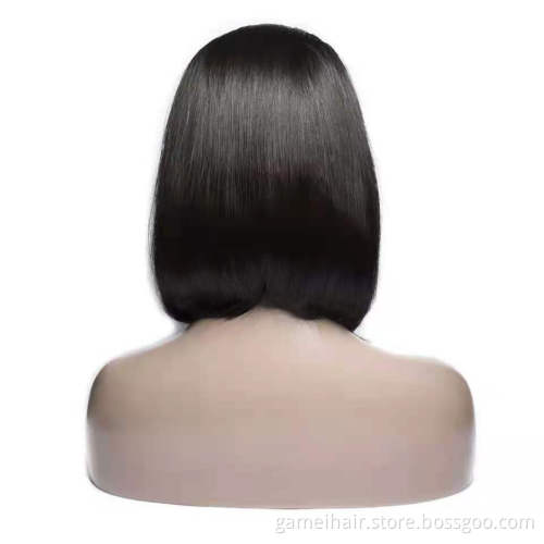 Short 8-14 Inch Straight Bob Human Hair Lace Front Wig Ready To Ship Brazilian Cuticle Aligned Hair Frontal Lace Wig Wholesale